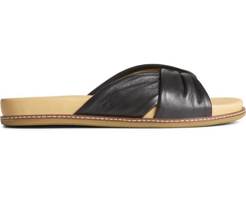 Sandalias Sperry Gold Cup Waveside PLUSHWAVE Cross Slide Negras | CFKNBJ156