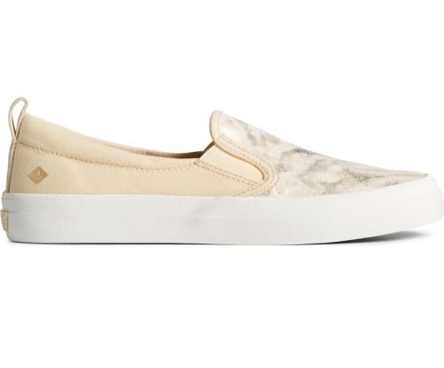 Zapatillas Sperry Crest Twin Gore Camo Metallic Cuero Slip On Blancas | MLTSGO106