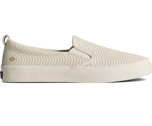 Zapatillas Sperry Crest Twin Gore Cuero Wave Perforated Blancas | DAIEFH971