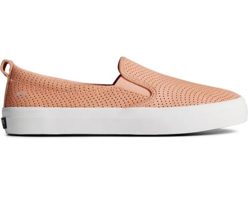 Zapatillas Sperry Crest Twin Gore Cuero Wave Perforated Coral | UZJSTD760