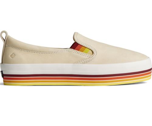 Zapatillas Sperry Crest Twin Gore Platform Stripe Slip On Marrones | FTDNGB132