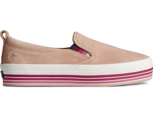 Zapatillas Sperry Crest Twin Gore Platform Stripe Slip On Rosas | QPTAJI531