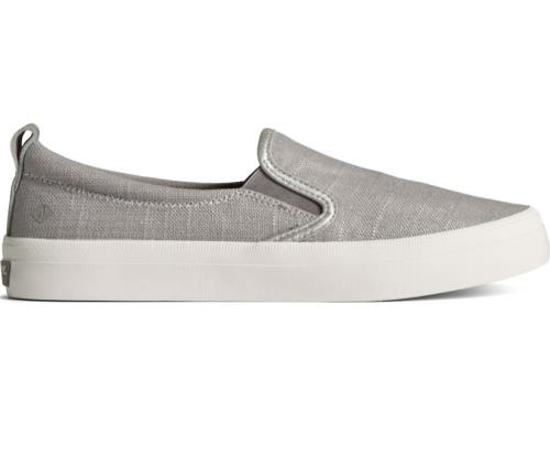 Zapatillas Sperry Crest Twin Sparkle Gore Cross Linen Gris | VUGYFQ847