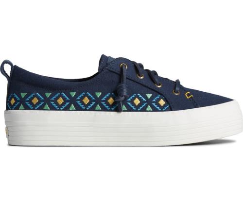 Zapatillas Sperry Crest Vibe Platform Embroidered Azul Marino | AGLMWO607