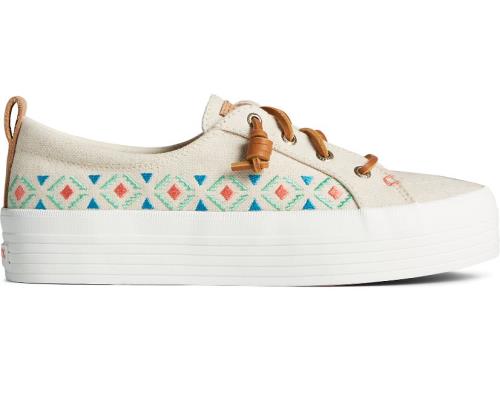 Zapatillas Sperry Crest Vibe Platform Embroidered Marrones | VBXNPL214