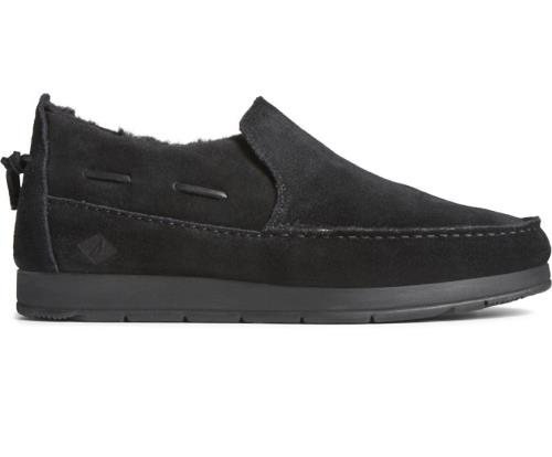 Zapatillas Sperry Moc-Sider Suede Slip On Negras | DTGQRY642