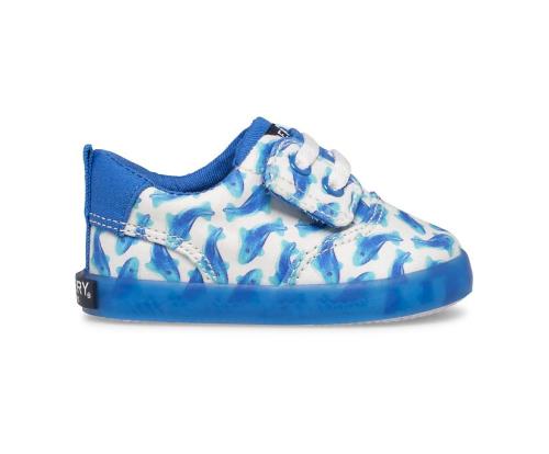 Zapatillas Sperry Spinnaker Crib Junior Washable Blancas Azules | CBFOEZ567