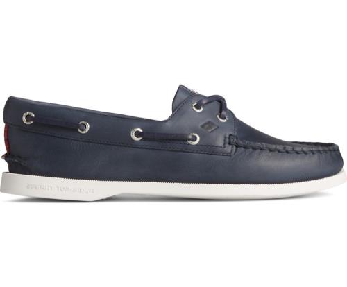 Zapatos del Barco Sperry Authentic Original Americana 2-Eye Cuero Azul Marino | JNOUIY580