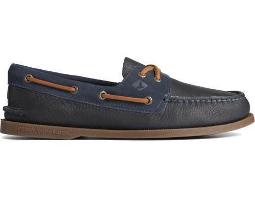 Zapatos del Barco Sperry Authentic Original 2-Eye Tumbled Suede Azul Marino | VBPHQM170