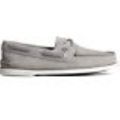 Zapatos del Barco Sperry Authentic Original Cross Lace Cuero Gris | ZHTLRF745