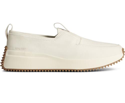 Zapatos del Barco Sperry Boat Runner Cuero Blancas | CBAWDR280