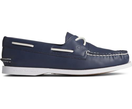 Zapatos del Barco Sperry SeaCycled™ Authentic Original 2-Eye Azul Marino | QZXFVN890