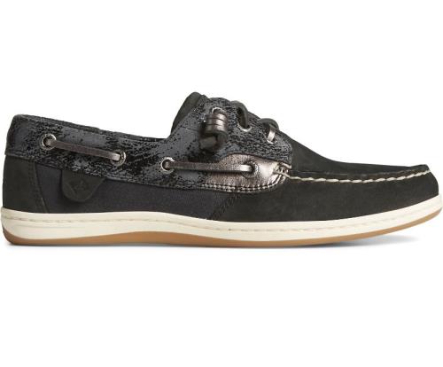 Zapatos del Barco Sperry Songfish Metallic Negras | ADOXWC401